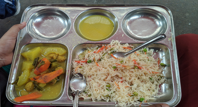 Boiled food provided in dacres with best tea